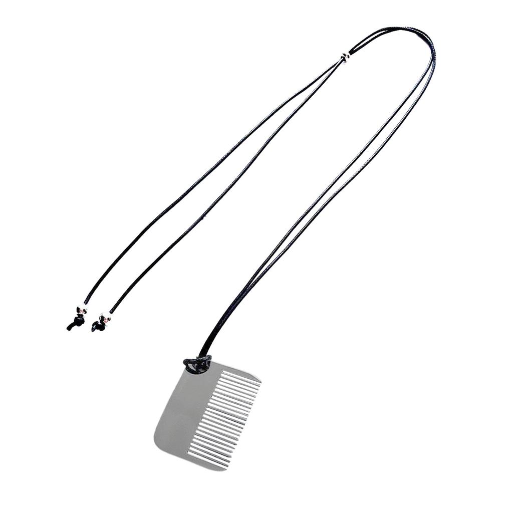 Fashionable Comb Pendant Necklace for Styling Fringe Portable Sturdy Steel Jewelry Accessory for Women Ladies Daily Use