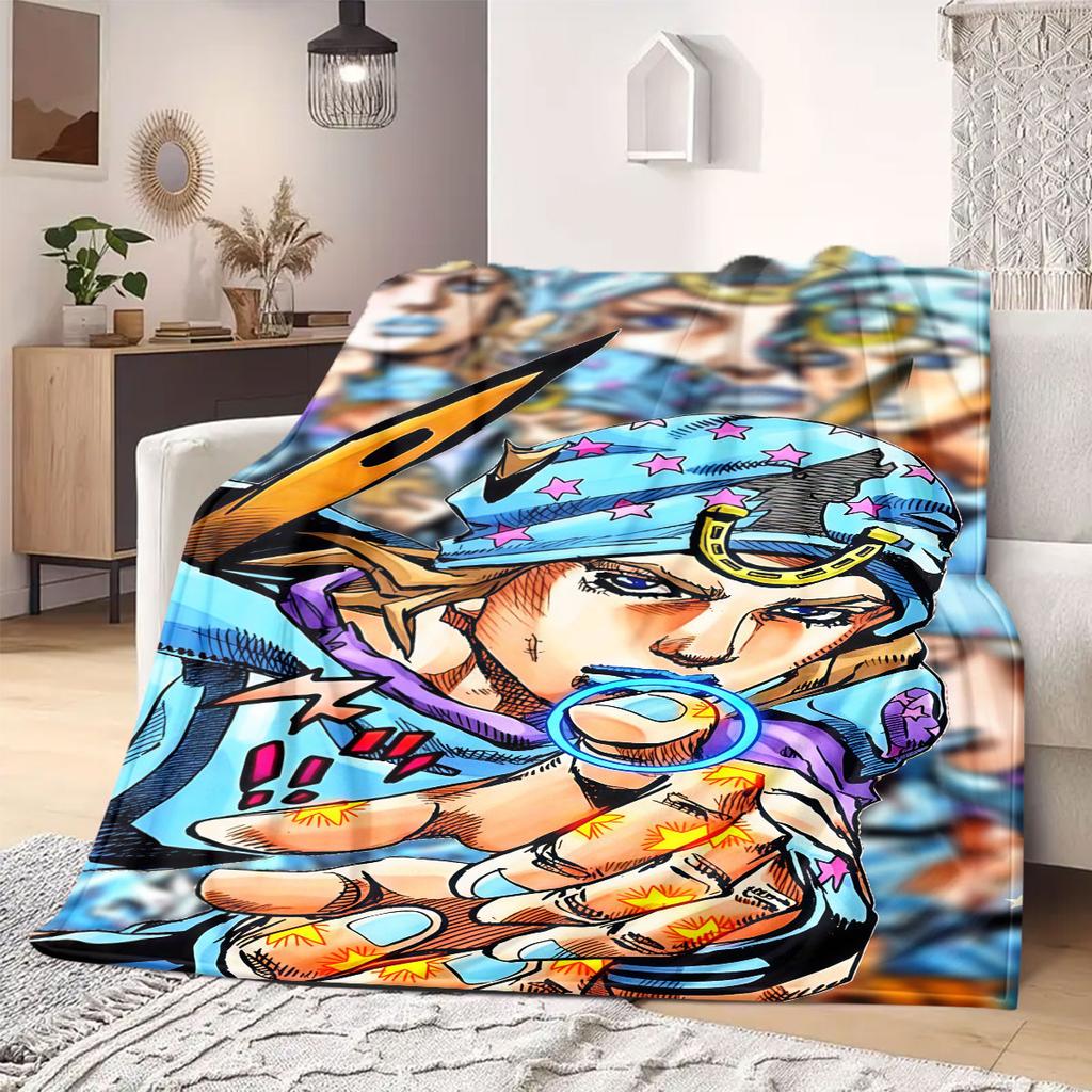 JOJO Anime Flanelldecke Warm, Gemütlich, Geeignet für Schlafzimmer, Sofas, Betten, Stühle, Picknicks, Reisen