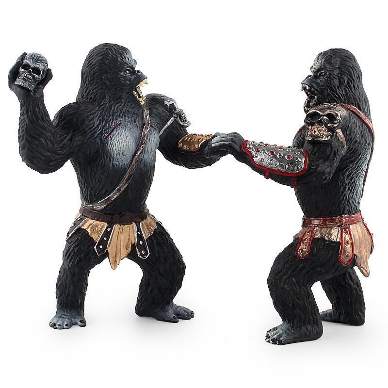Lifelike Gorilla Warrior Figurine Pvc Jungle Animal Model For Home Decor