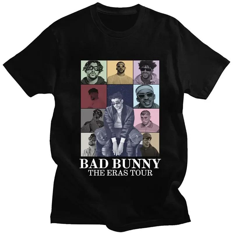 Bad Bunny The Eras Tour Graphic T Shirt Fashion Aesthetic Popular T-Shirt Men Women High Quality Cotton Casual Tees Streetwear