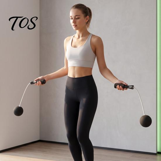 Indoor Fitness Equipment 1 Pair Cordless Jump Rope with Weighted Balls, Ropeless Skipping for Fat Burning Weight Loss, Anti-slip Handle Men