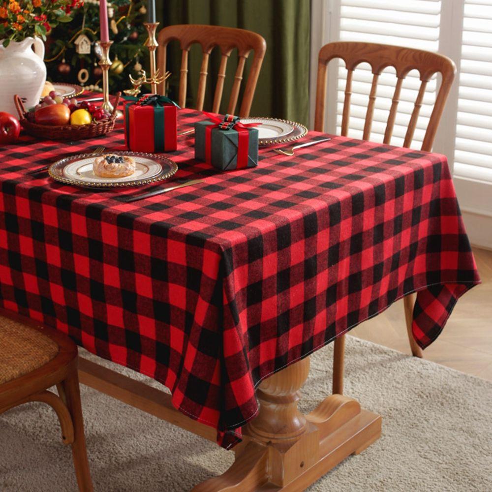 Party Wedding Checked Square Dining Tablecloths Tablecloth Table Cover Christmas Decorations