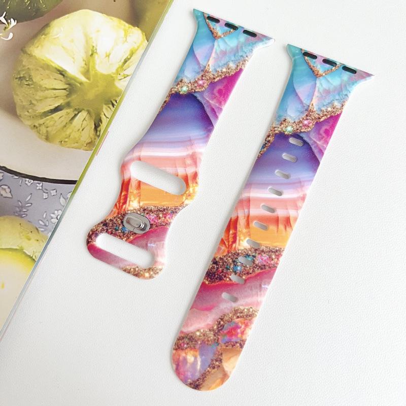 

Marble Silicone Strap for Apple Watch Series 5-11 & SE 42/44/45/46/49mm різнокольоровий