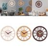 12 inch Retro Wall Clock Hollow Pattern Round Non Ticking Decorative