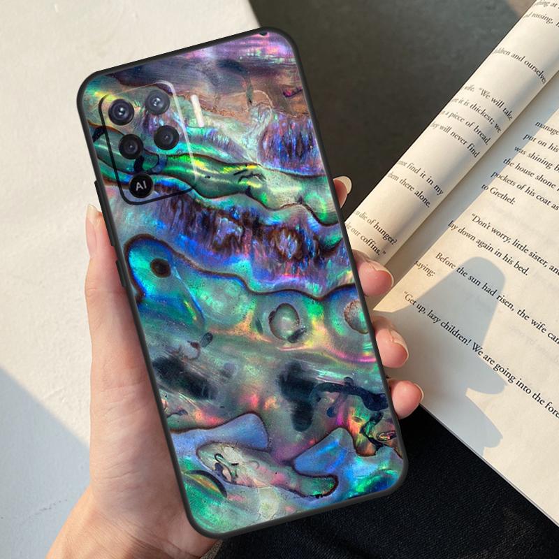 Paua Abalone Shell Case For Oppo A5 Pro A15 A16 A17 A57 A77 A94 A74 A54 A76 A96 A40 A60 A80 A18 A38 A58 A78 A98