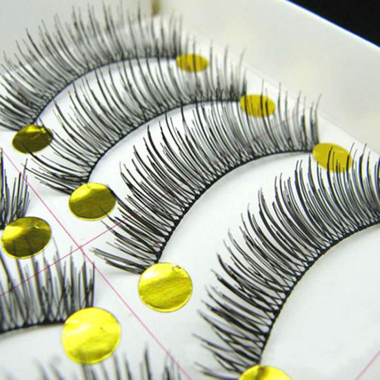 10 Paar Schwarze Lange Kreuz-Wimpern Dick Hochzeit Falsche Wimpern Party Make-up