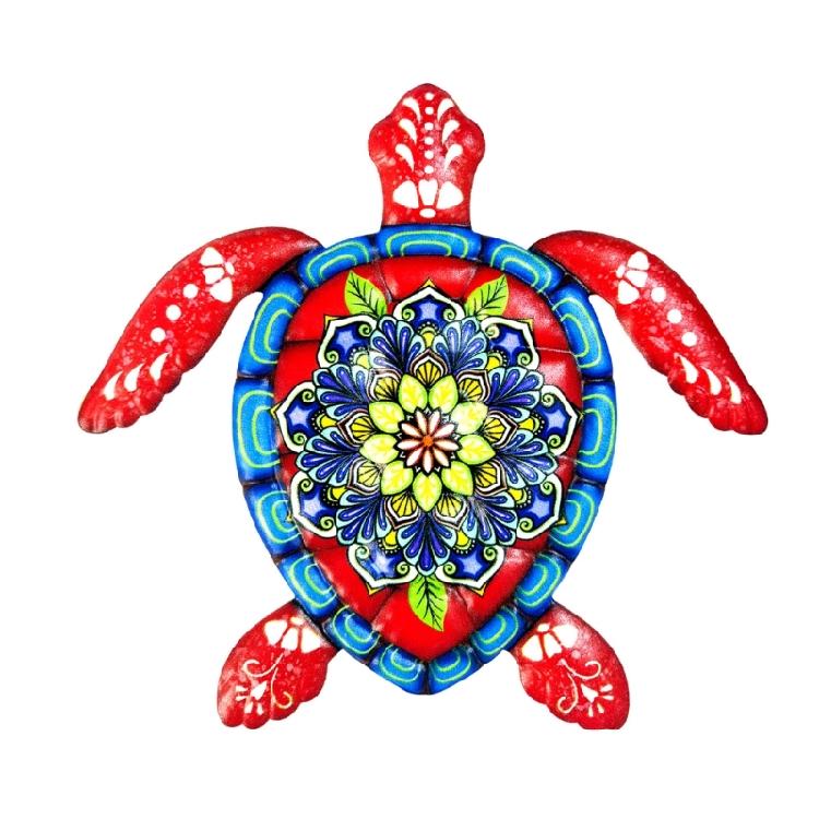 

Decorate Space with Iron Turtle Wall Sculpture Fine Details Ocean Themed Decors червоний