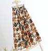 Summer Printed Half Length Skirt Fragmented Flower Pattern Umbrella Skirt Large Wave Point Mid Length Skirt A-line Skirt