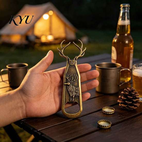 Retro Elk Antler Bottle Opener Opener, Heavy Duty Metal Beer Forest Style Christmas Souvenirs Cap Remover for Home Bar, Artistic Kitchen Gadgets