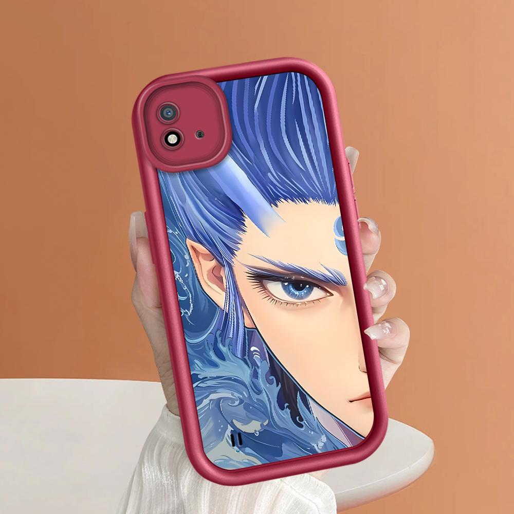 Soft Silicone Square Ladder Printing Pattern Phone Casing Full Cover Camera Shockproof Protection Rubber Case for OPPO Realme