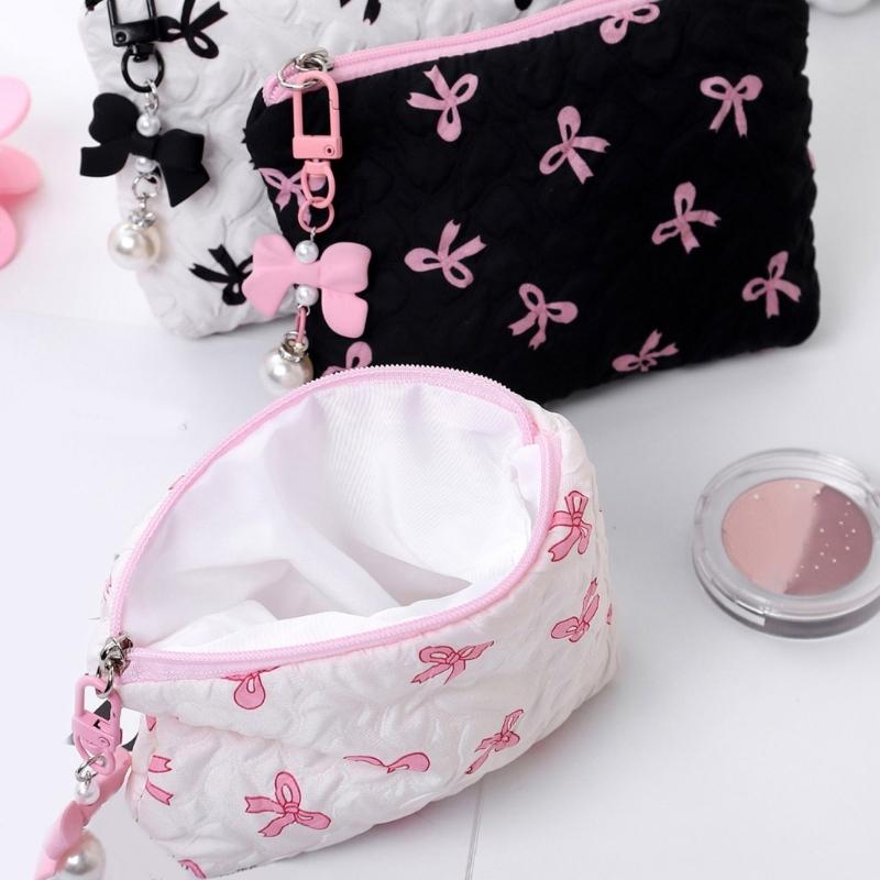 Cosmetic Bag Large Capacity Toiletry Bag Aesthetic Cosmetic Organizers Bows Makeup Bag Skincare Organisers for Women