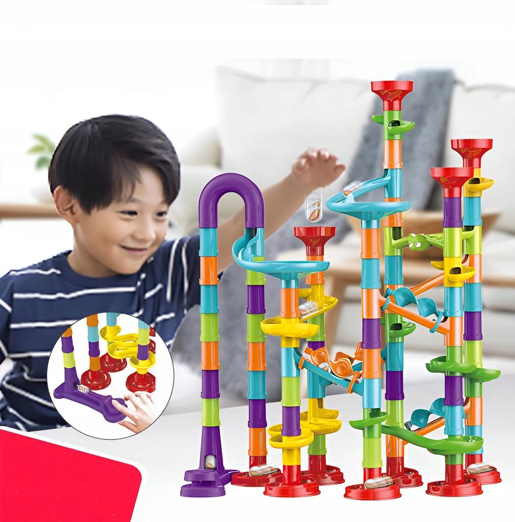 Ball Track Ball Run Slide Launcher for Balls Construction Blocks 113 Pcs