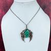 Malachite Pendant Genuine Gemstone Jewelry Copper Wire Wrapped Handmade Pendant
