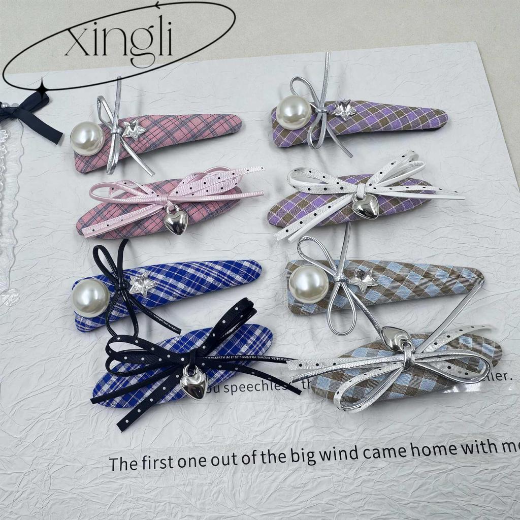 Korean Plaid Ribbon Duckbill Hair Clip for Children - Exquisite Hair Accessory