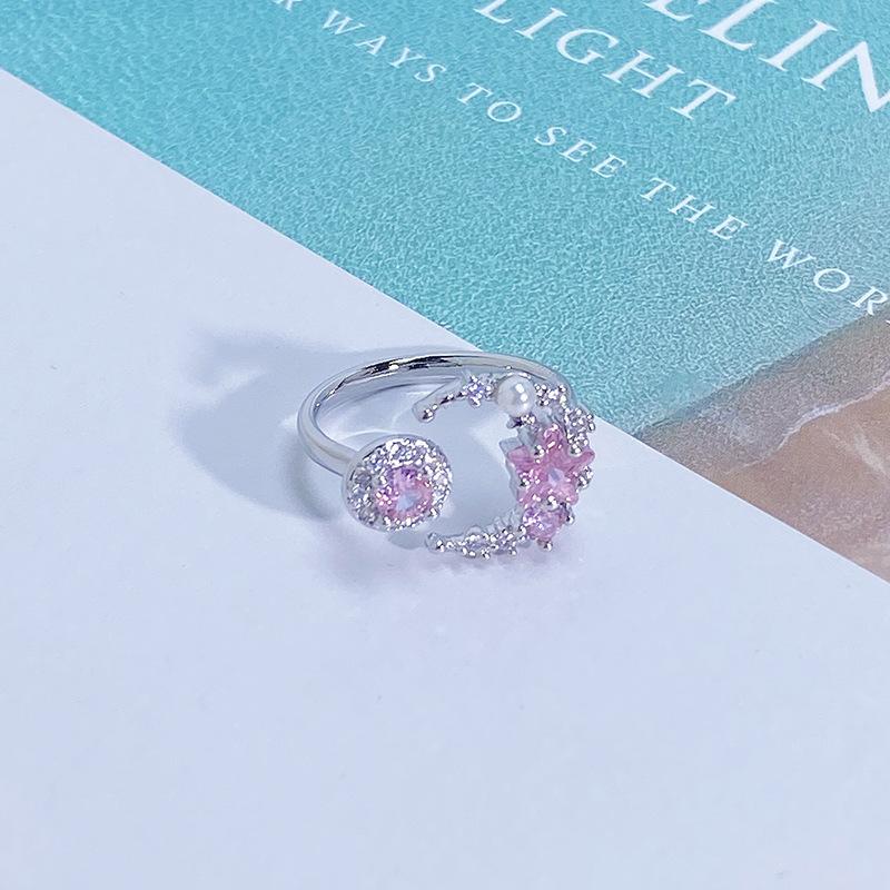 Light Luxury Full Diamond Inlaid Zircon Super Flash High-End Open Ring Niche Exquisite Elegant Personalized Ring
