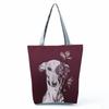 Greyhound Shopping Bags Casual Groceries Women Handbags Animal Dog Graphic Large Capacity Shoulder Bags Portable Foldable Totes