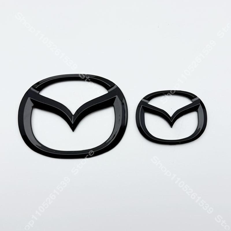 AAGH1 Mazda MX5 Miata ND Front Rear Black Car Logo Emblem Badge For MX-5 Miata ND NC Carbon 2016 2017 2018 2019 2020 2021 2022 2023