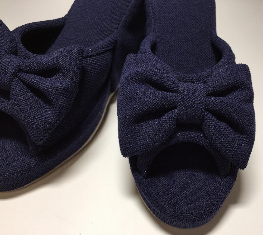 Classic Interior Ribbon Room Shoes with 8cm Free Heels, Size, Navy, 71023SP-NV