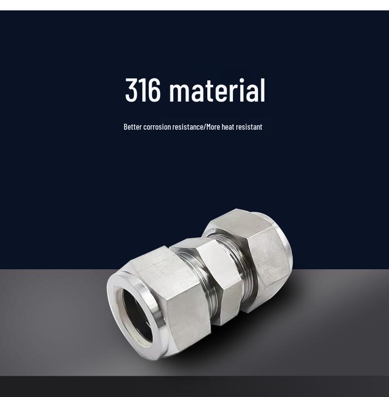 316 Stainless Steel Double Ferrule Fitting, SS-6M0-6
