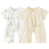 TONGTAI Baby Short Sleeve Jacquard Cotton Romper