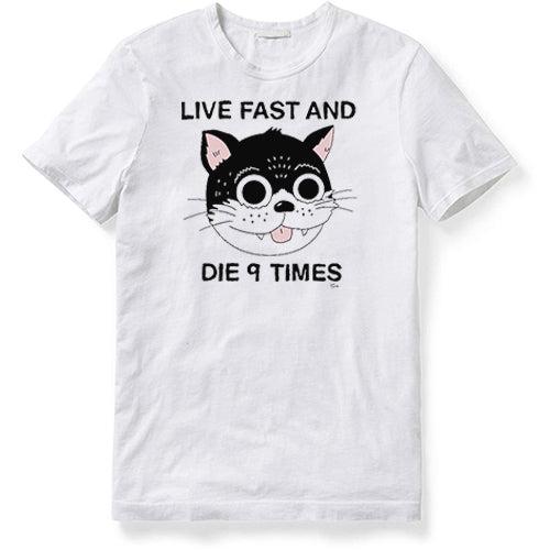 2026 LIVE FAST AND DIE 9 TIMES Graphic Tee 100% Cotton Round Neck Casual Unisex T-shirt Summer Top S разноцветный
