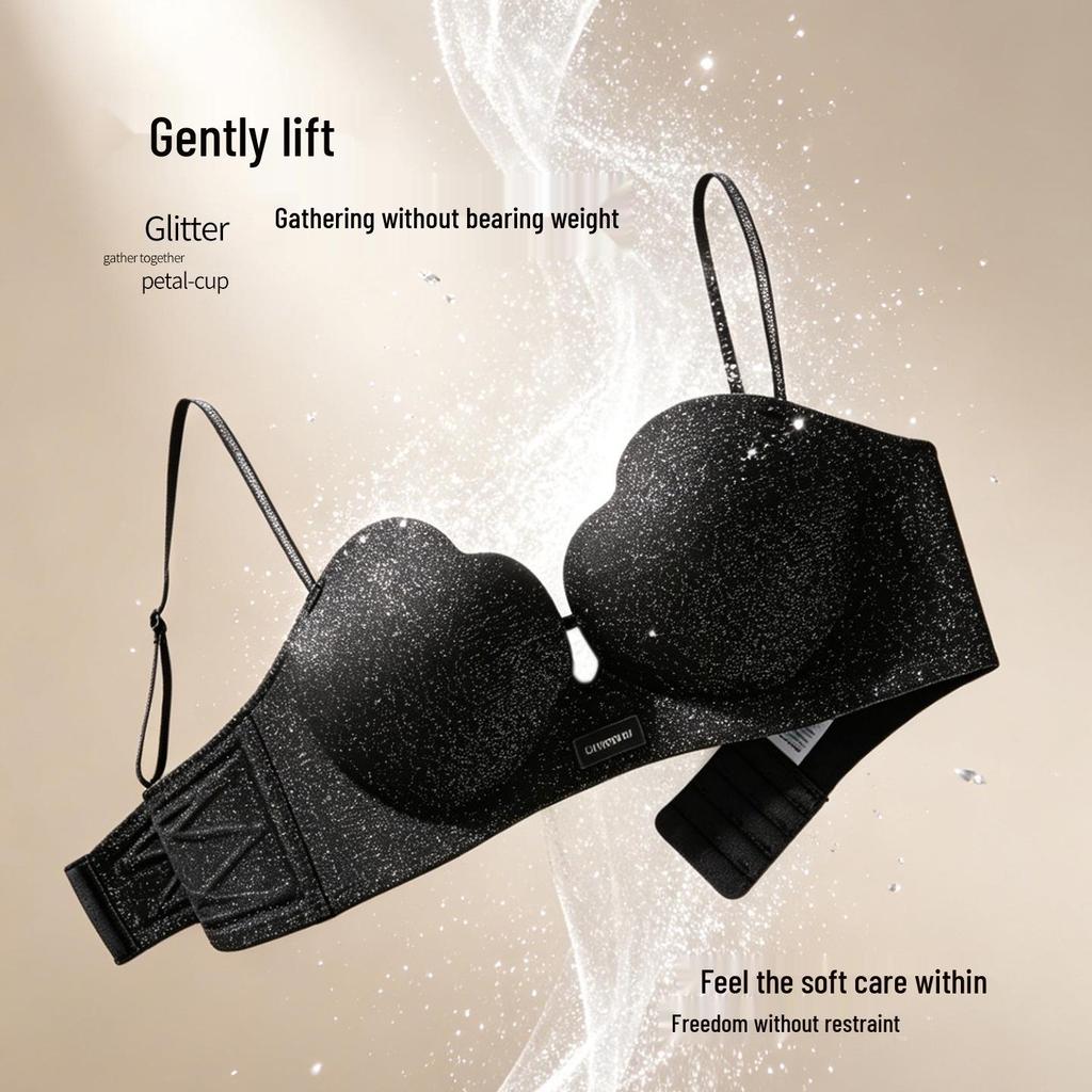 Premium Seamless Push-Up Rhinestone Petal Bra for Women – Enhances Small Bust and Prevents Sagging