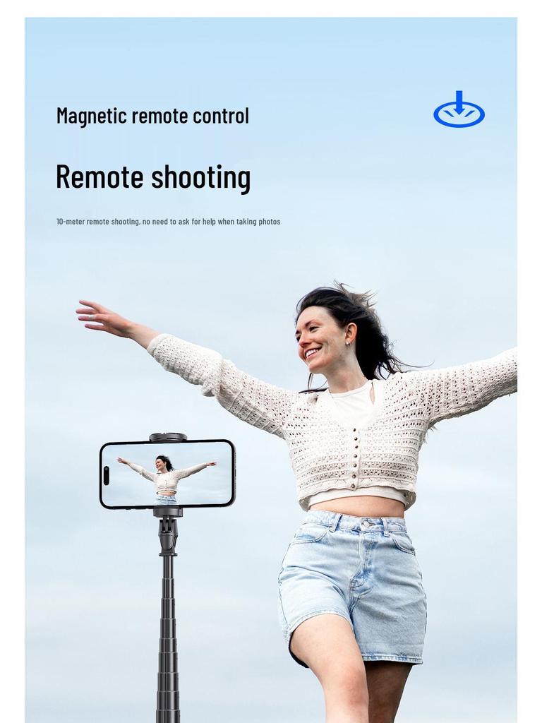 CYKE Bluetooth Selfie Stick with Automatic Tripod and Phone Holder Stand