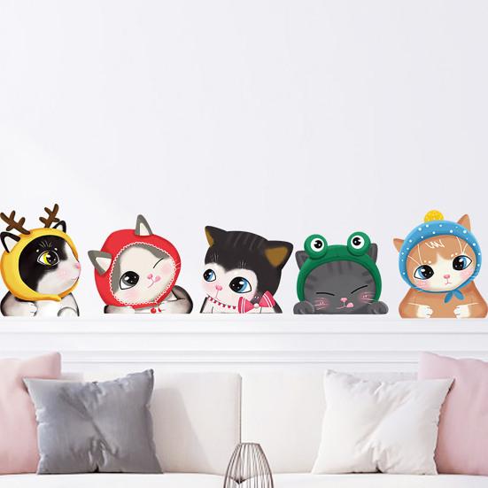 Cartoon Cat Printing Living Room Home Wall Decoration Sticker PVC DIY Art Decals