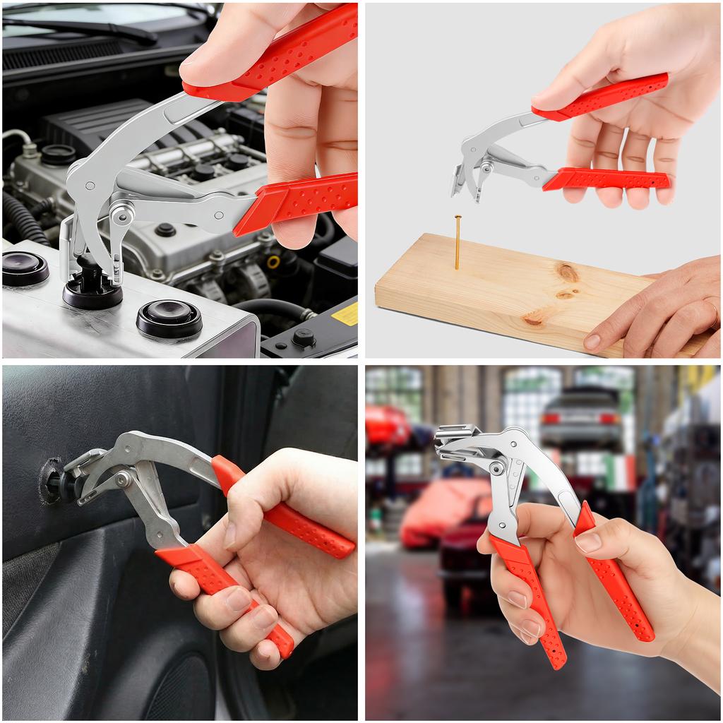 Car Clip Removal Pliers Stainless Steel Panel Clip Removal Pliers Spring Loaded Panel Cars Clip Pliers for Automotive Fasteners