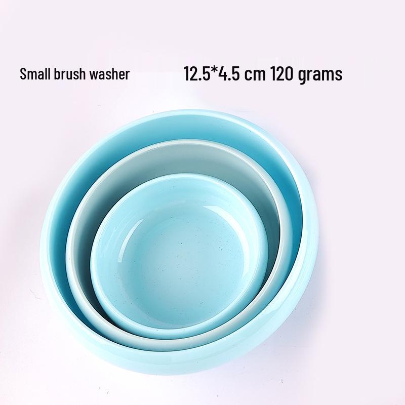 Porcelain-Look Jade Brush Washer: Durable, Water-Washable Ink Pad, Paperweight, Pen Holder, Ink Bowl.