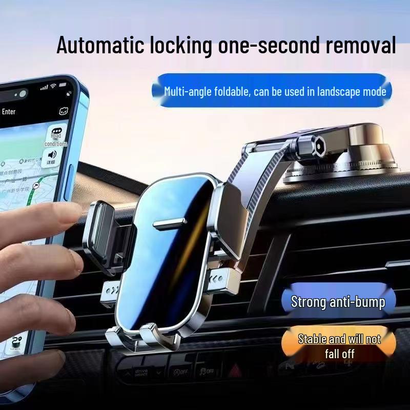 New Rotating Heat-Resistant Car Phone Holder with Suction Cup and Adhesive for Dashboard.