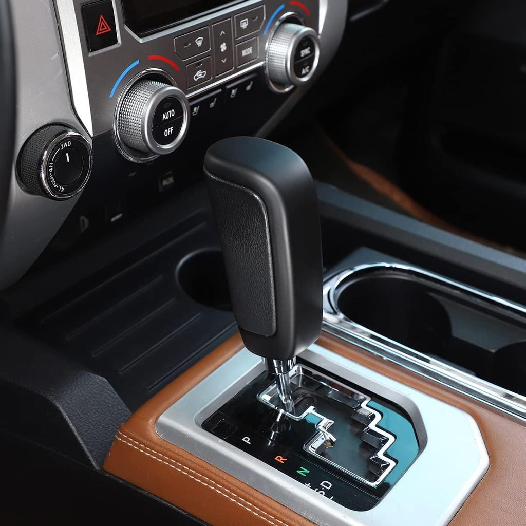 ABS Auto Schalthebelkopf Abdeckung Zieraufkleber für Toyota Tundra 2007 2008 2009 2010 2011 2012 2013 2014+ 2021 Sequoia 2008-2020 (Matt-schwarz)