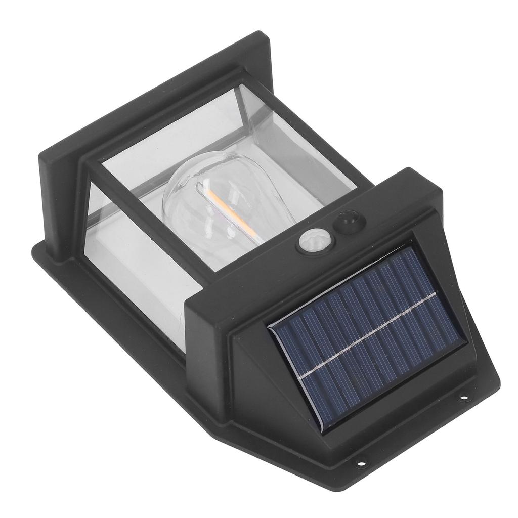 Solar Tungsten Wall Light Outdoor Sensor Interaction Lamp Exterior Lighting Fixtures Wall Mount IP65 Waterproof Black
