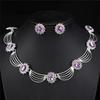 Retro Crown Necklace and Earring Set: Luxury Three-Piece Bridal Jewelry for Weddings and Banquets