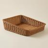Rattan Basket Open-Top Weave Storage Shallow Organizer Tray for