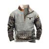 Mens Cowboy Sweatshirt Vintage Print Western Aztec Sweatshirt Casual Long Sleeve 1/4 Zip Fleece Pullover Menswear Hoodie Sweater