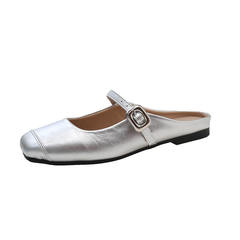 Fashion Solid Color Simple Slippers Elegant Casual Flat Wear-resistant Comfortable Fashionable Women's Muller Chaussure Femme