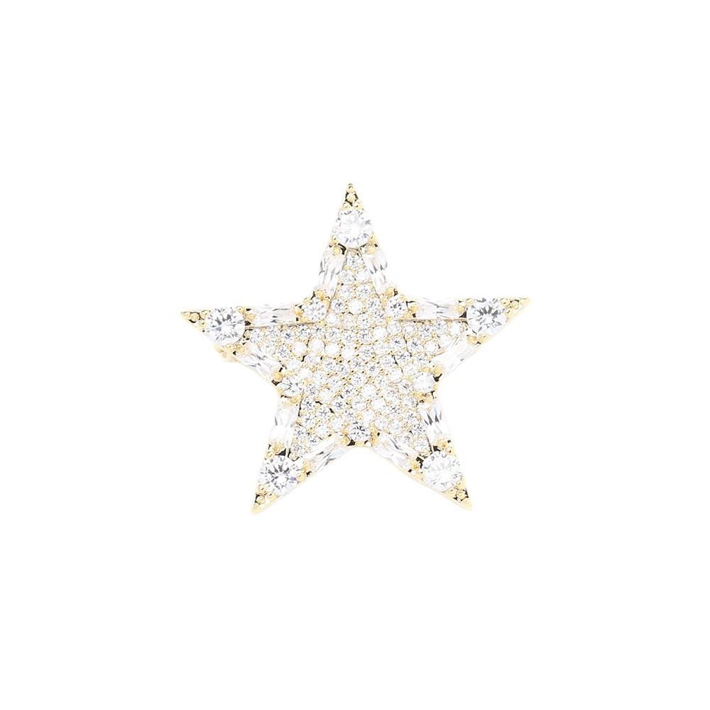 The New Product Is Exquisite and Compact, Full of Diamonds, Golden Five-pointed Star Brooch, Versatile, Simple and Versatile Star Small Pin, Collar Pi