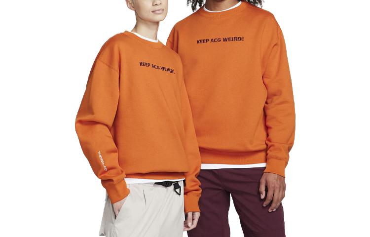 Nike ACG THERMA FIT Sweatshirts Unisex Orange Crew Neck Moderate Regular FD9849-893 M