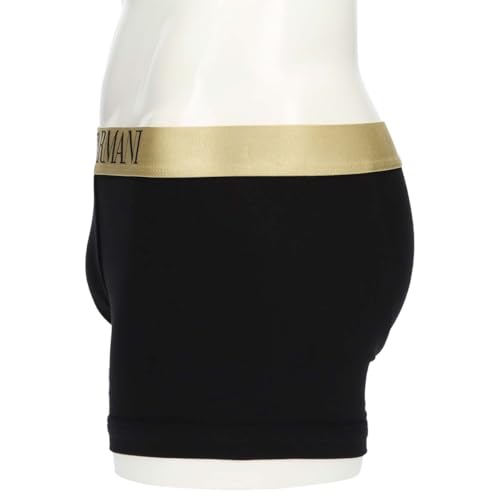Emporio Armani SHINY LOGO Boxer Shorts, Front Closure, EU Size, Men's, Brand Name Underwear, Size S (EU Size), 98. Black, 54095959