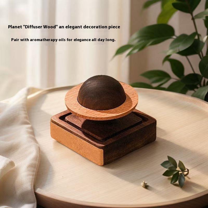 Minimalist Wood Planet Shape Diffuser Aromatherapy Decor For Living Room, Scented Ornament Lucky Gift & Blessing Decor