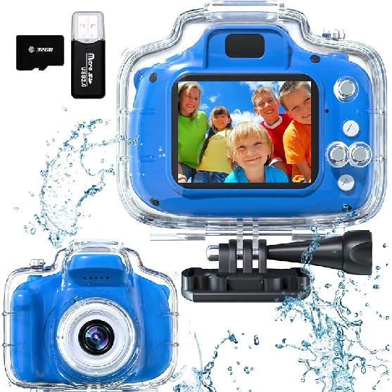 Kids Camera Underwater Waterproof Digital Camera for Kids 2 Inch IPS Screen 1080P HD Kids Video Action Camera for 3 4 5 6 7 8 9 10 Year Old Girls