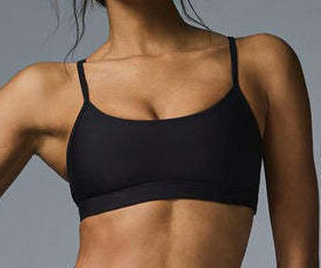 Alo Sexy Back Strap Sports Bra - Moisture-Wicking, Bare Feel Yoga Fitness Tank Top