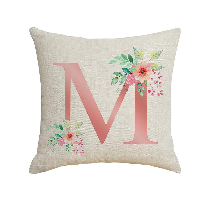 New Small Fresh Letter Series Pillow Cover Office Sofa Living Room Decoration Linen Cushion Cover