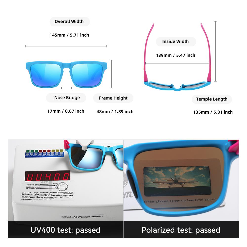 KDEAM Brand Men Square Polarized Sunglasses Colorful Design Cool Fashion Women Shades Summer Sun Glasses Mirrored Coating Lens
