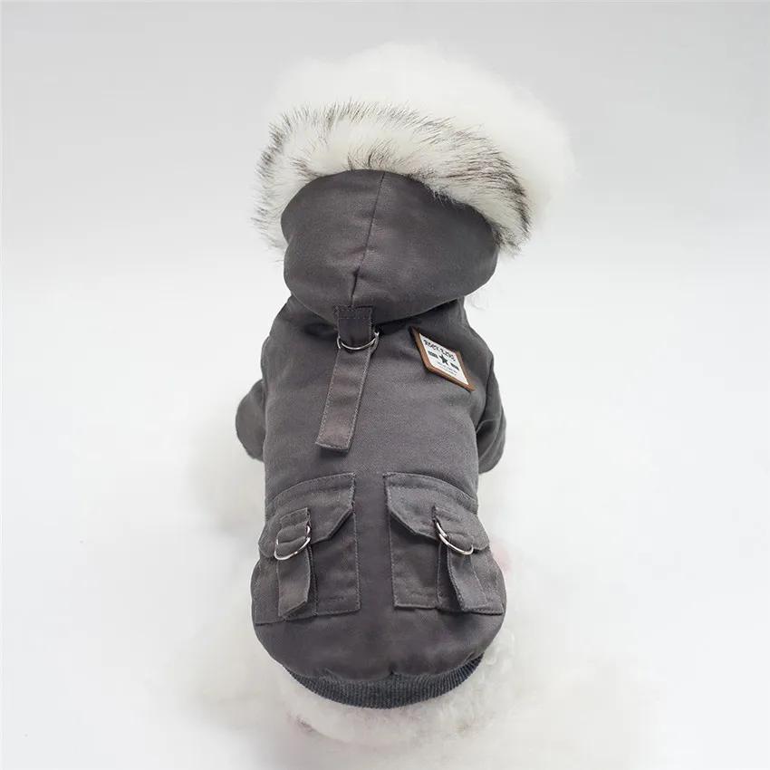 Winter Haustierjacke Warm Verdickt Fleece Welpenkleidung Mit Kapuze Wasserdichter Mantel Für Kleine Hunde Katzen Französische Bulldogge Chihuahua Overall