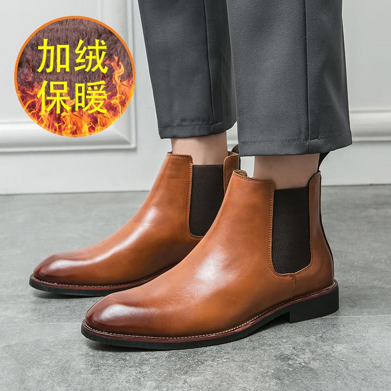 Mens Dress Boots Fashion Chelsea Boots Brand Business Casual Leather Boot British Style Short Boots for Men Ankle Boot Botas2025