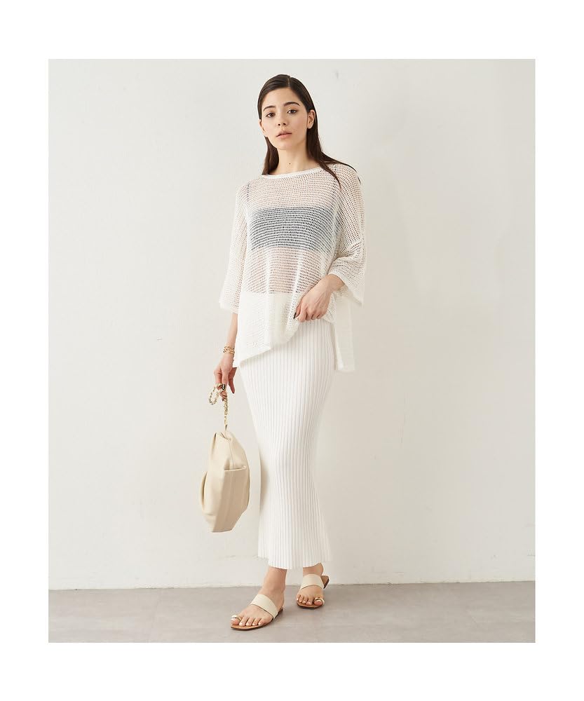 Whim Gazette Knit Fit Skirt WGZ1001201A0008 Free Size Ecru