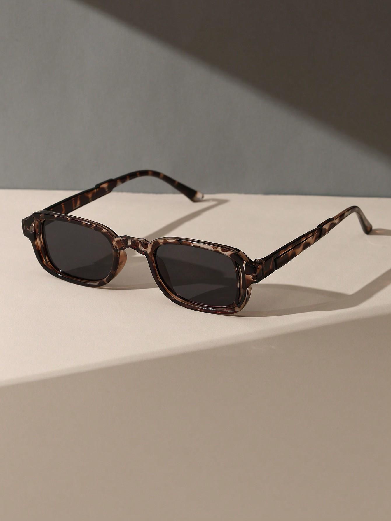 

1 шт. Модные квадратные солнцезащитные очки в пластиковой оправе для женщин и мужчин, классические винтажные очки для повседневной жизни, аксессуары для очков.