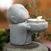 Teelichthalter Kleine Buddha-Statue Kerzenhalter Niedliche Teelicht-Buddha-Figur Kerzenständer Zuhause Chinesische Dekoration